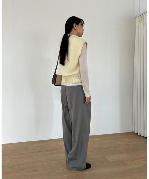 Didot.showroom ベスト ジレ Vネック クロップド ベスト レディース