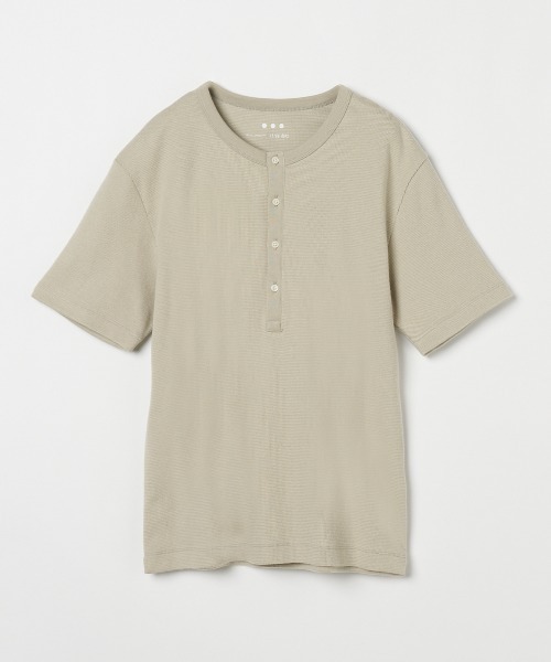 three dots（スリー ドッツ） ヘンリーネック tシャツ スーピマベア 