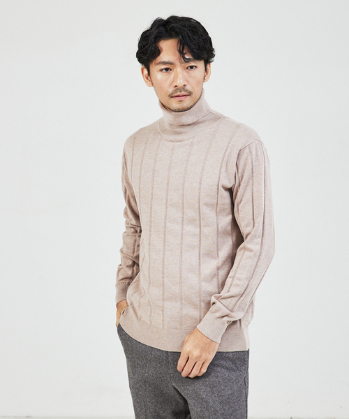 ABAHOUSE GRAY セーター ニット 「カシミアタッチ」シャドー ABAHOUSE GRAY セーター ニット 「カシミアタッチ」シャドー