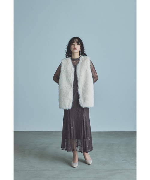 ★新品★イタリア　ANNA BASSANI　フェイクファーベスト　ジレ　黒　L ANNA BASSANI（アンナ・バッサーニ） | anca terrace
