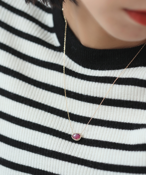 Lilas ネックレス スライスルビーダイヤネックレス K10 レディース 