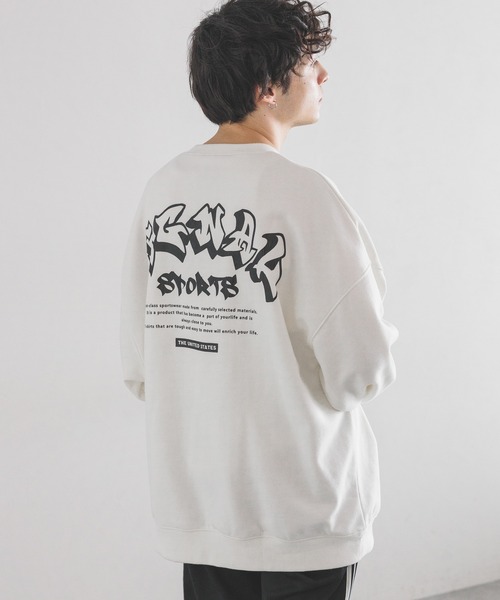 スウェット S~3XL ルーズフィット レタリングロゴ ドロスト niko and… トレーナー スウェット Vネックロゴドロストプル