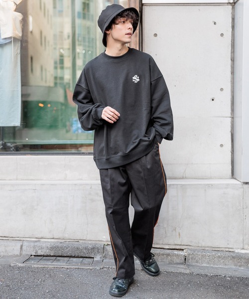 スウェット S~3XL ルーズフィット レタリングロゴ ドロスト スウェット S~3XL ルーズフィット レタリングロゴ ドロスト