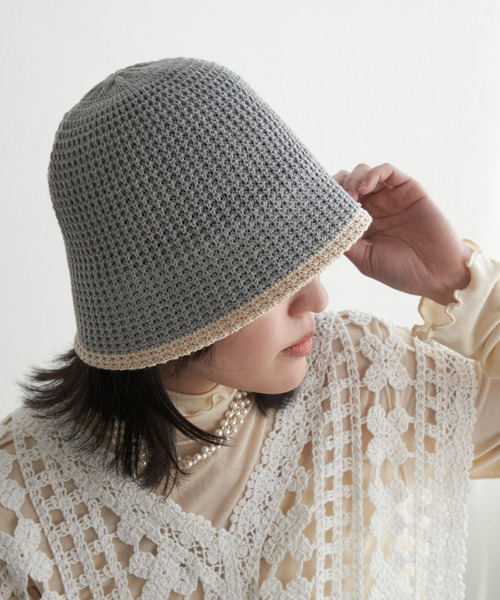 オシャレな帽子 VENCE EXCHANGE 帽子 ハット トリミングニットサーモハット レディース