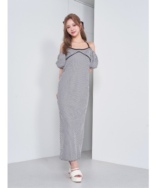 Darich（ダーリッチ） ワンピース パイピングチェックロングワンピース  