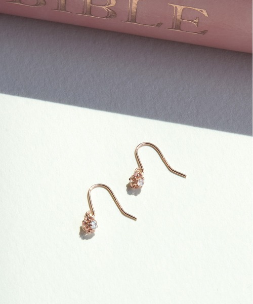 BLOOM（アクセサリー） ピアス K10 ピンクゴールド キュービック