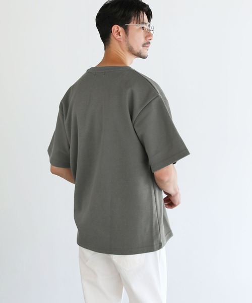 STUSSY リバーシブル ヘビーウエイト 七分丈 カットソー ブルー側・鹿の子 STUSSY リバーシブル ヘビーウエイト 七分丈 カットソー ブルー