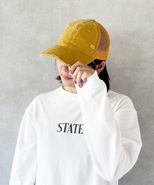 帽子 Kobie BAYBLO キャップ 帽子 (KS)ウォッシュ×ダメージメッシュキャップ