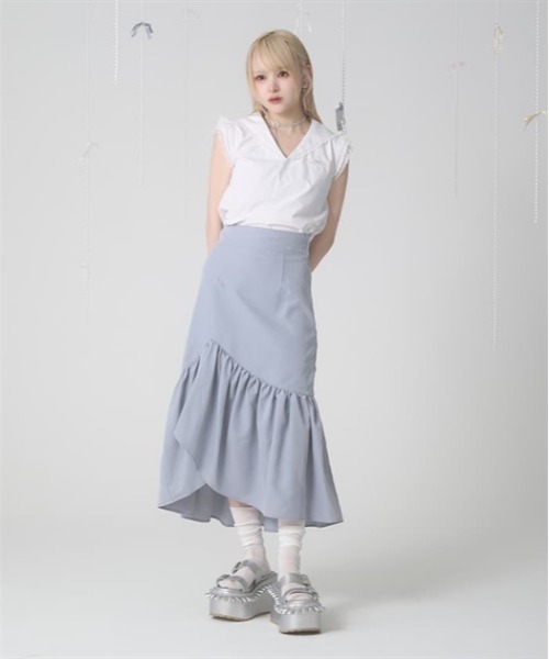 ficle bebe ブラウス Fickle Bebe ブラウス シャツ セーラーカラーフリルブラウス