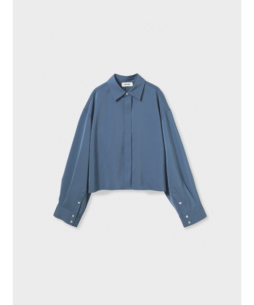 MIESROHE ブラウス シャツ ショート丈とろみサテンSH レディース 