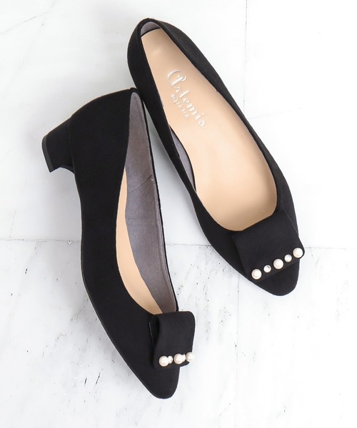 artemis by DIANAアルテミスバイダイアナ 黒パンプス パール装飾付 artemis by DIANAアルテミスバイダイアナ 黒パンプス パール装飾付