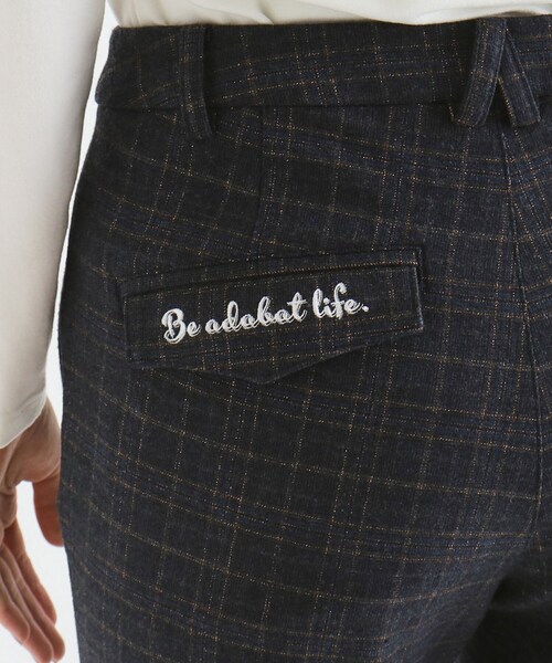 adabat パンツ グレンチェックデザイン ロングパンツ レディース