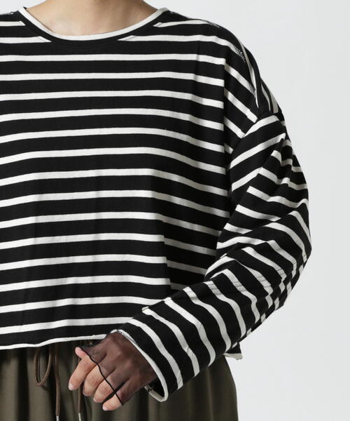 tシャツ DROIT BELLO（ドロイトベロ）別注チュールドッキングボーダーカットソー レディース DROIT BELLO tシャツ BELLO（ドロイトベロ）別注チュール