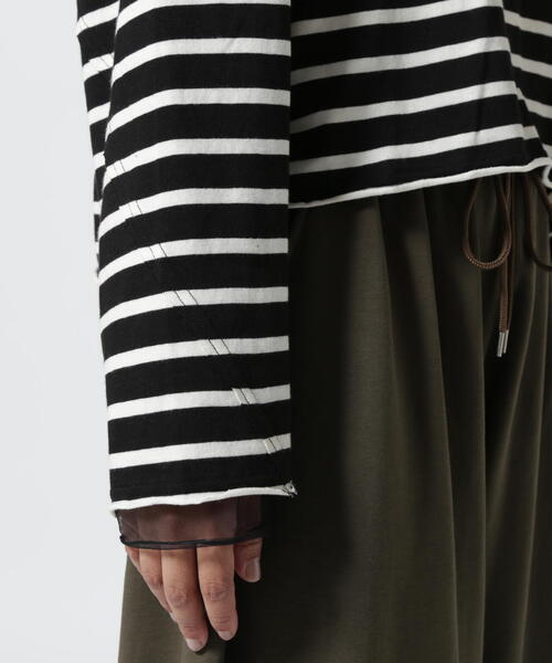 tシャツ DROIT BELLO（ドロイトベロ）別注チュールドッキングボーダーカットソー レディース DROIT BELLO tシャツ BELLO（ドロイトベロ）別注チュール