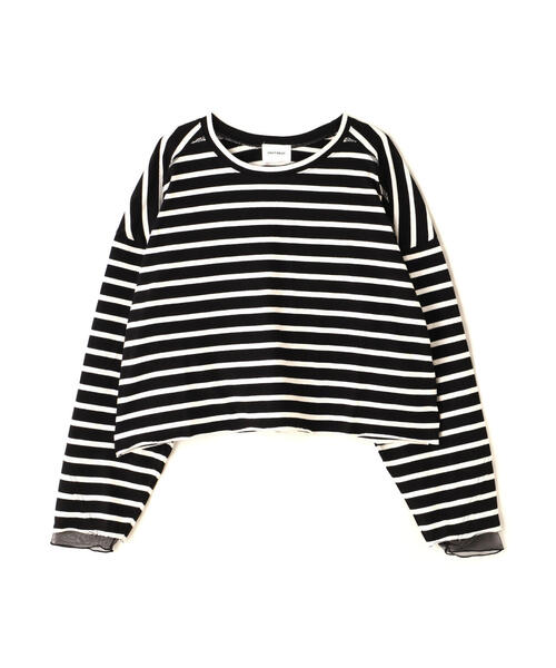 tシャツ DROIT BELLO（ドロイトベロ）別注チュールドッキングボーダーカットソー レディース DROIT BELLO tシャツ BELLO（ドロイトベロ）別注チュール