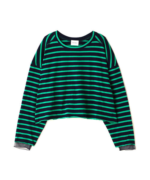 tシャツ DROIT BELLO（ドロイトベロ）別注チュールドッキングボーダーカットソー レディース DROIT BELLO tシャツ BELLO（ドロイトベロ）別注チュール