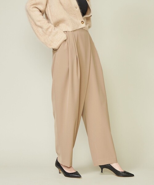 パンツ 「conte」アシンメトリー タックパンツ レディース 