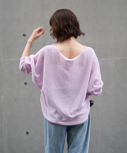 ニット セーター 「万能サマーニット」camifineニットプルオーバー/清涼感/洗える/和紙ニット/大人風合い レディース ニット セーター 「万能サマーニット」camifineニットプル