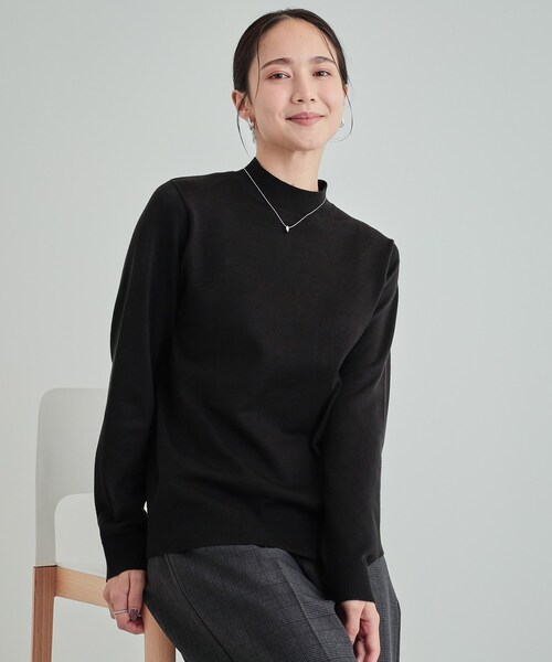 ハイネック セーター 黒 長袖 SHOO・LA・RUE（シューラルー） ニット セーター 「高レビュー/洗える