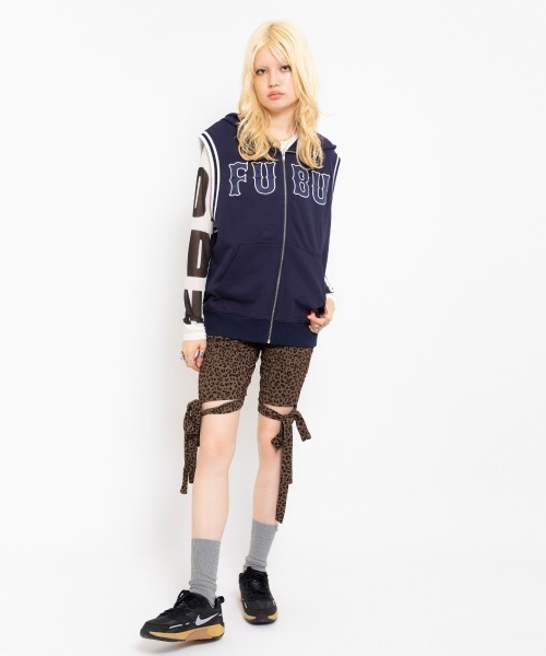 FUBU ベスト ジレ x atmos pink Patch Logo Sweat Vest / フブ