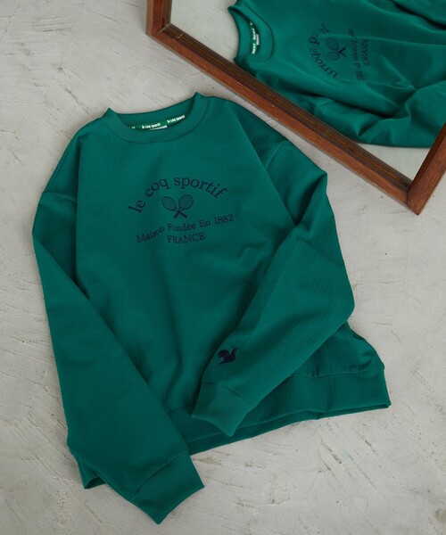 トレーナー スウェット 限定展開　le coq sportif/ルコックスポルティフ　リブ クロス クルーネック スウェット（吸汗・ストレッチ・肌面ド