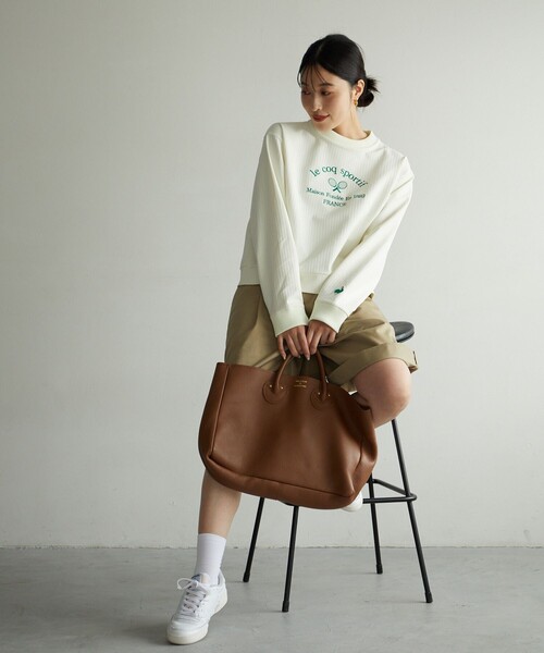 トレーナー スウェット 限定展開　le coq sportif/ルコックスポルティフ　リブ クロス クルーネック スウェット（吸汗・ストレッチ・肌面ド FREAK'S STORE トレーナー スウェット 限定展開 le coq sportif