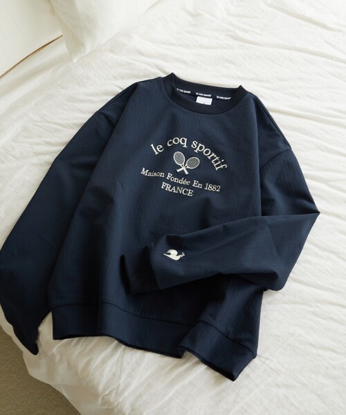 トレーナー スウェット 限定展開　le coq sportif/ルコックスポルティフ　リブ クロス クルーネック スウェット（吸汗・ストレッチ・肌面ド FREAK'S STORE トレーナー スウェット 限定展開 le coq sportif