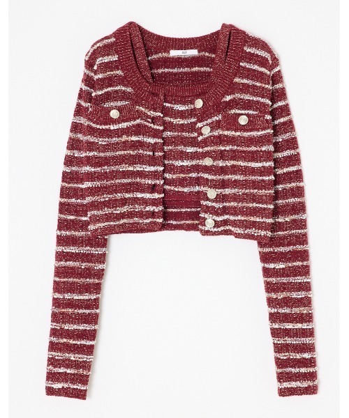 ニット セーター TWEED C/D CAMI SET ツイード カーディガン キャミ セット レディース