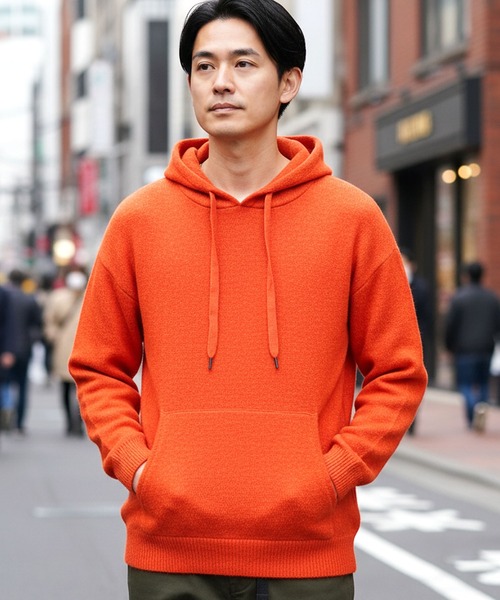 goopi made オレンジパーカー サイズ1 JIGGYS SHOP（ジギーズショップ） パーカー ふわもちニットプル