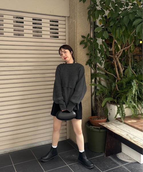 ニット/セーター lawgy 2way design knit lawgy（ラウジー） ニット セーター string neck 2way fringe knit