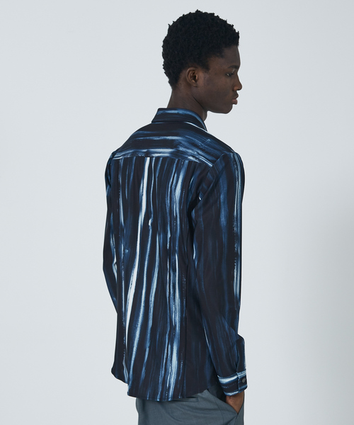 新品未使用　5351 POUR LES HOMMES ストレッチストライプシャツ 5351 POUR LES HOMMES シャツ 「25S/S」ブラッシュ ストライプ