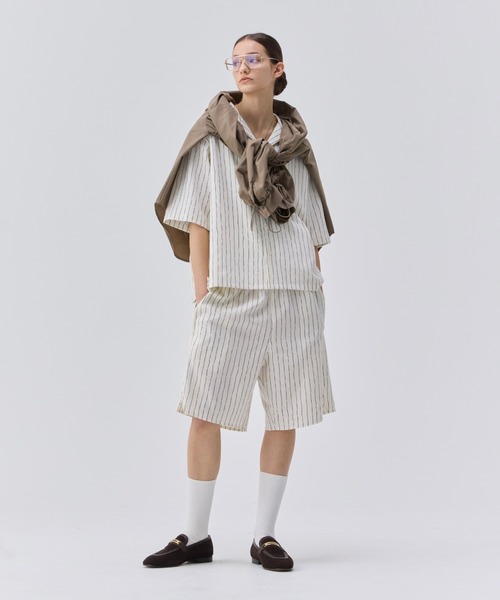 soerte ショートパンツ soerte パンツ HANDWRITTEN STRIPE HALF PANTS / ニュアンス