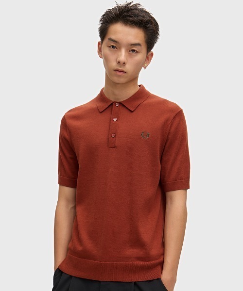 FRED PERRY 半袖 ニット　ポロシャツ ポロニット FRED PERRY（フレッドペリー） ポロシャツ 半袖 Cotton Knitted Polo