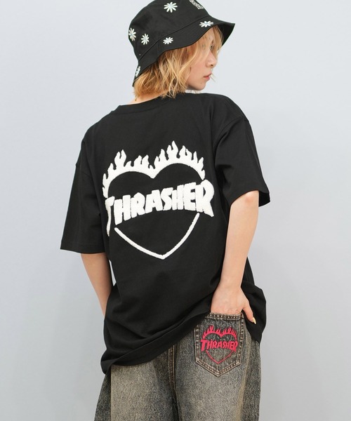tシャツ THRASHER/スラッシャー バーニングハートTシャツ 252TH2ST033 レディース