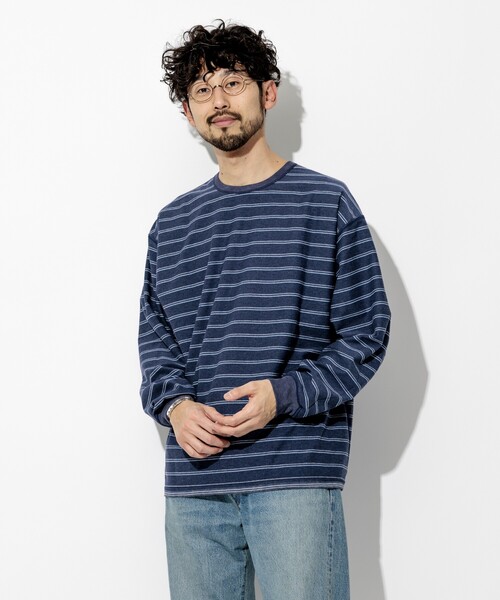 FREAK'S STORE tシャツ フェードプリント リバーシブル ボーダー