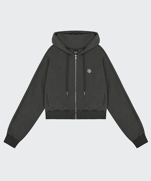 パーカー A'GEM/9 × .kom 「muah muah/ムーアムーア」 STITCH LOGO PIGMENT HOOD ZIPUP/ステッチロ A'GEM/9 × .kom 『muah muah/ムーアムーア』 STITCH LOGO