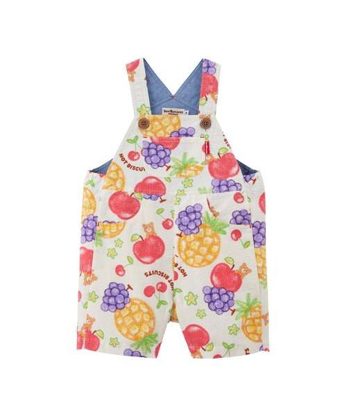 サロペット オーバーオール 「ビーンズ×フルーツシリーズ」5分丈オーバーオール キッズ 子供服 男の子 女の子の画像