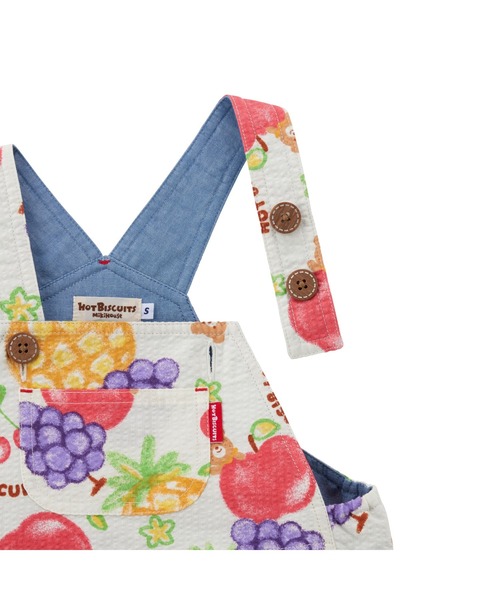 サロペット オーバーオール 「ビーンズ×フルーツシリーズ」5分丈オーバーオール キッズ 子供服 男の子 女の子の画像