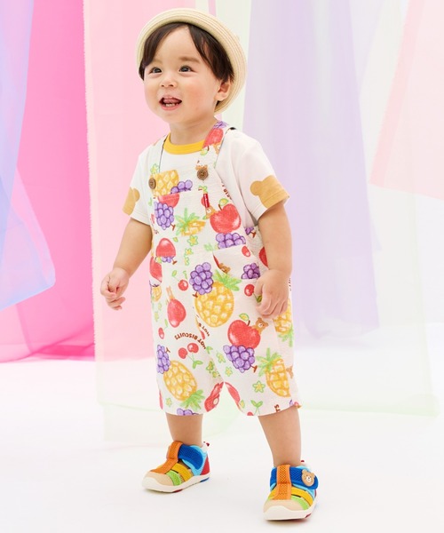 サロペット オーバーオール 「ビーンズ×フルーツシリーズ」5分丈オーバーオール キッズ 子供服 男の子 女の子の画像
