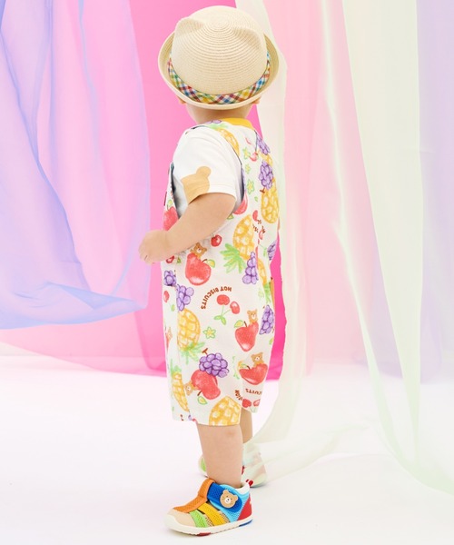 サロペット オーバーオール 「ビーンズ×フルーツシリーズ」5分丈オーバーオール キッズ 子供服 男の子 女の子の画像