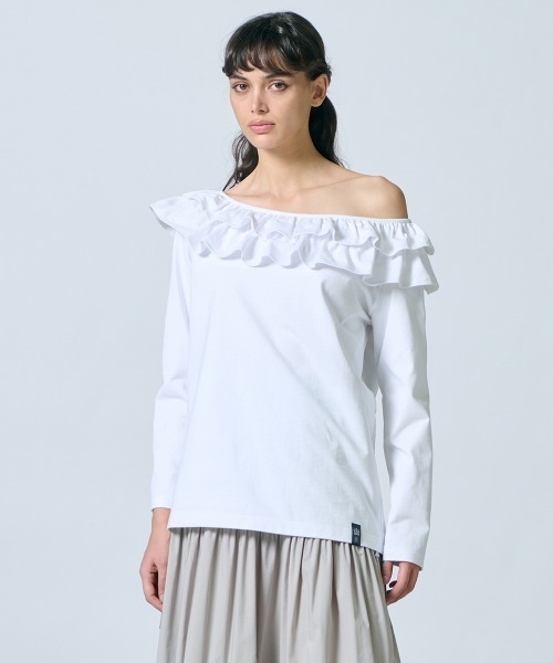 tシャツ オフショルダーフリルトップス（WEB限定） レディース
