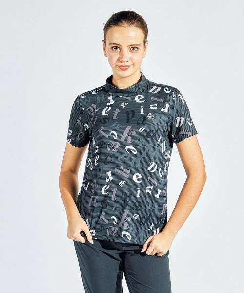 Munsingwear ロゴ ハイネック 半袖tシャツ Munsingwear tシャツ SUNSCREEN ロゴプリントモックネック半袖