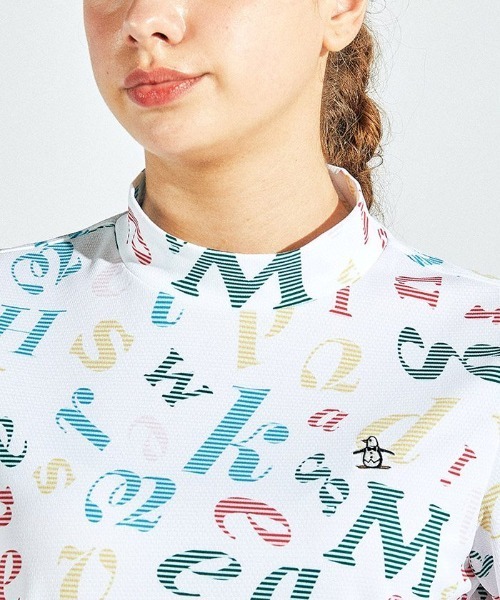 Munsingwear ロゴ ハイネック 半袖tシャツ Munsingwear tシャツ SUNSCREEN ロゴプリントモックネック半袖