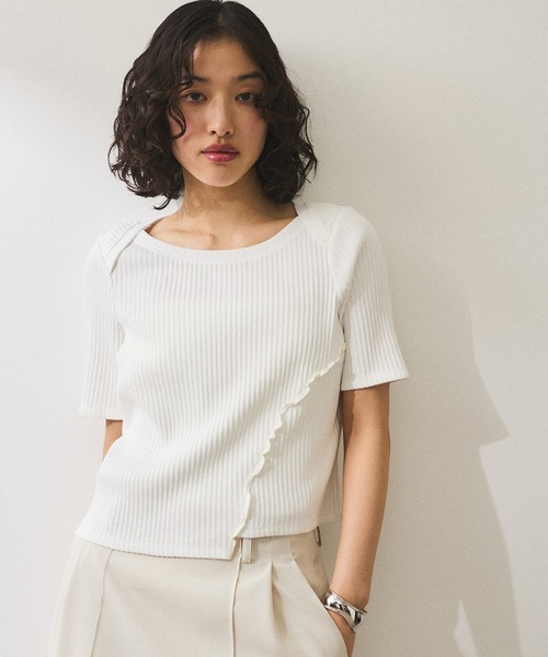 tシャツ 「WEB限定」アシンメトリーカッティングTシャツ レディース