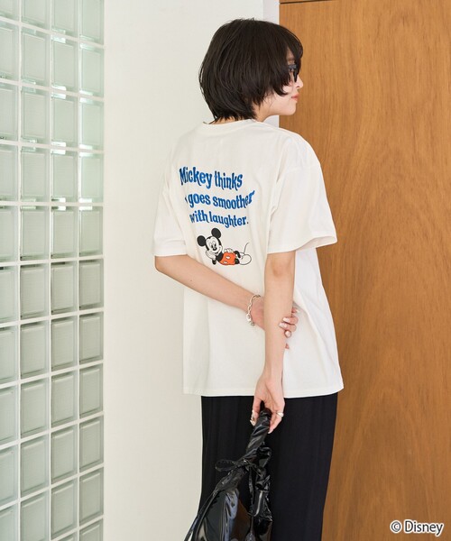 ミッキーマウス 刺繍入り 1点ものTシャツ FREAK'S STORE tシャツ 限定展開/別注/Mickey Mouse/ミッキー