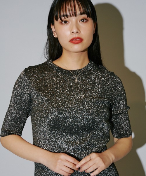 tシャツ プルオーバーセットラメニットキャミ レディース fifth tシャツ プルオーバーセットラメニットキャミ レディース