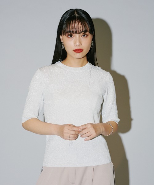 tシャツ プルオーバーセットラメニットキャミ レディース TIGORA 2025春夏 ティゴラ レディース アウトドア 長袖Tシャツ