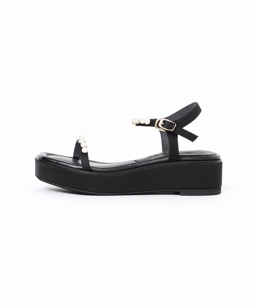 【ほぼ新品】◾️LE TALON ルタロン◾️プラットサンダル◾️パール◾️厚底 LE TALON サンダル 「追加」4cmパールプラットサンダル