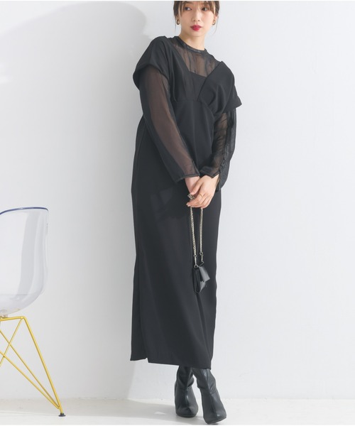 OandI（オーアンドアイ） ワンピース シアートップス＋Vライン