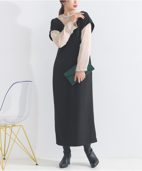 OandI（オーアンドアイ） ワンピース シアートップス＋Vライン